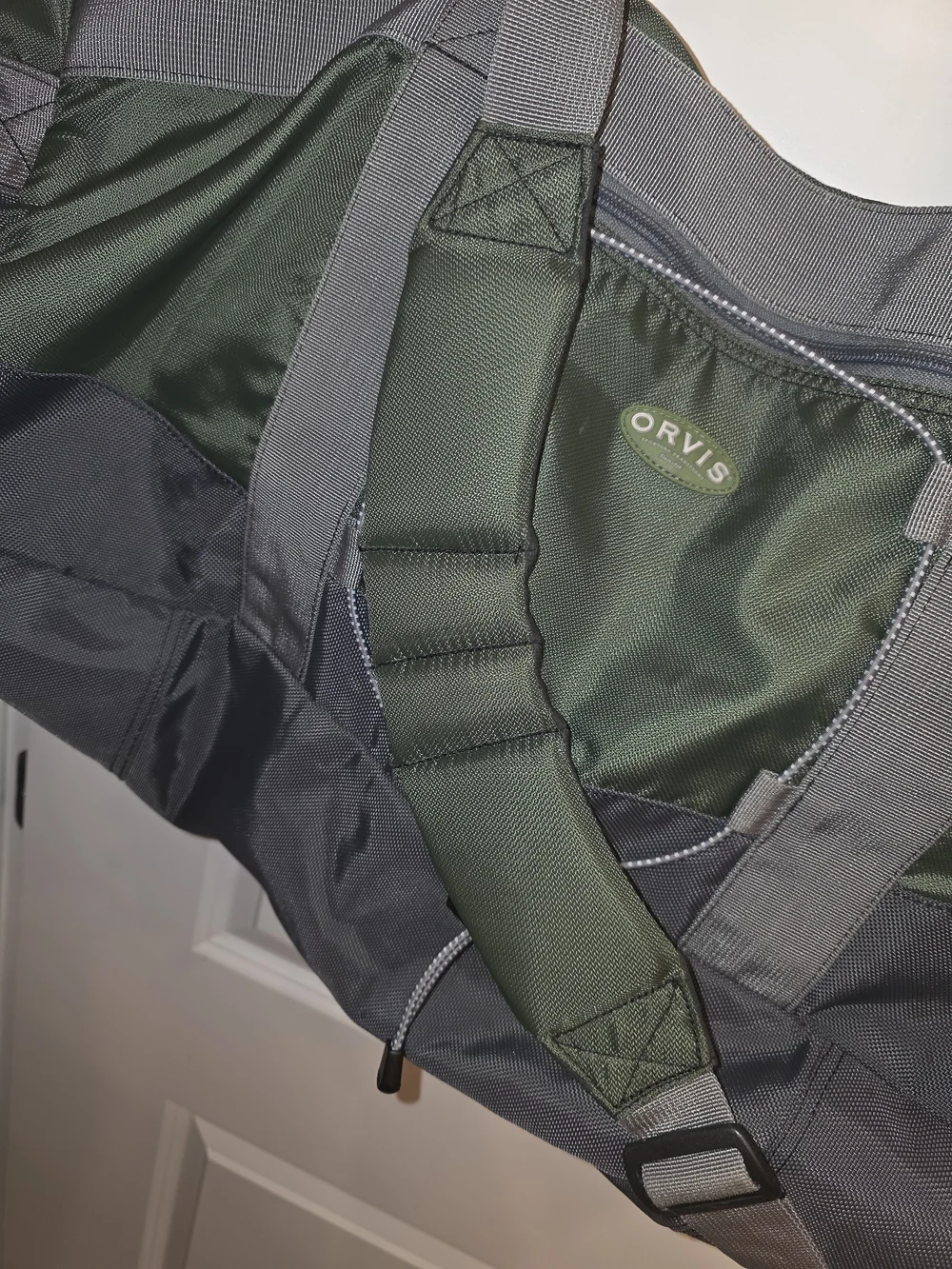 Genuine ORVIS Large Duffle Bag – Forest Green & Charcoal Grey
